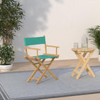Casual Home 18" Director's Chair Natural Frame with Teal Canvas