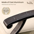 PHI VILLA Outdoor Swivel Bar Stools Set of 4, Cast Aluminum Patio Bar Height Chairs with Seat Cushion, All-Weather Bar Dining Chairs Metal Bistro Chairs