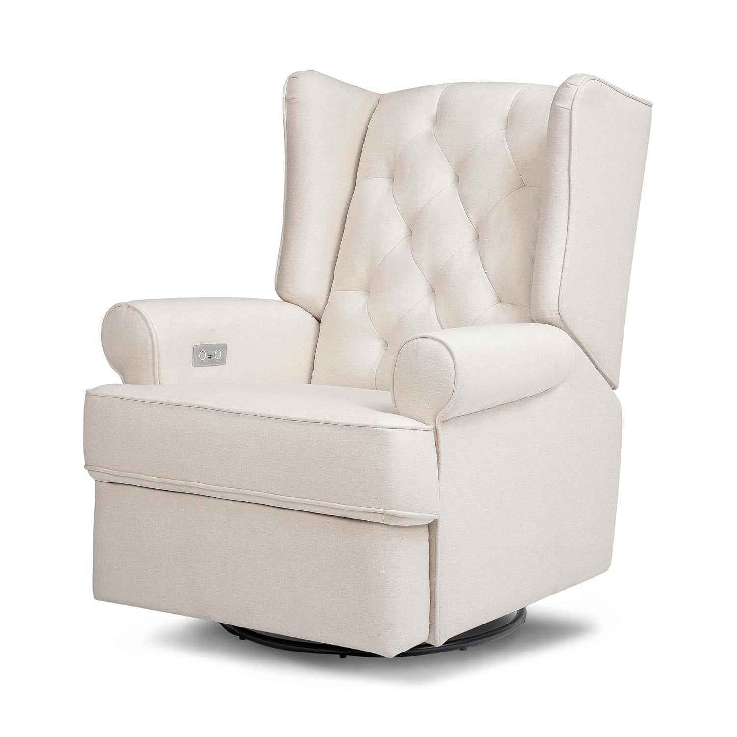 Namesake Harbour Electronic Recliner and Swivel Glider with USB Port in Performance Cream Eco-Weave, Water Repellent & Stain Resistant, Greenguard Gold & CertiPUR-US Certified
