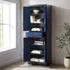 Crosley Furniture Isla Modern Kitchen Storage Pantry Cabinet with Shelves, Dining or Laundry Room, Navy