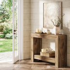 Tribesigns 41.3" Farmhouse Console Table, Behind Couch Sofa Table with Open Storage Shelves for Living Room (Natural)