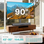 Pegzone Universal TV Stand Swivel with Power Outlet for 43-90'' TVs, Holds 154 lbs, Height Adjustable Large Table Top TV Stand, VESA MAX 600x400mm