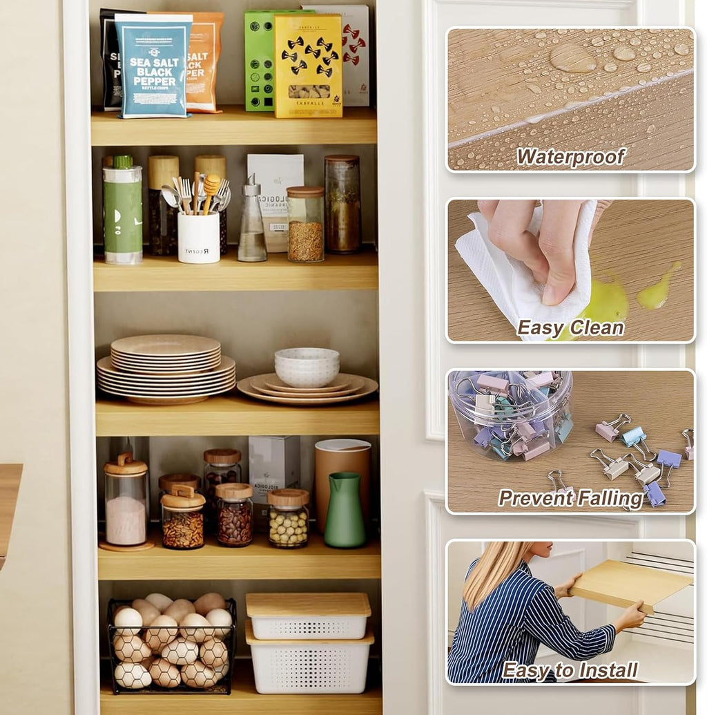 3Pcs Custom Wire Shelf Covers for Pantry, Waterproof Shelf Covers for Wire Shelving, Customizable Size and Color, PVC Material, Easy Assembly, for Cabinet Closet Bathroom Kitchen Shelving (3)