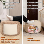 Poofieotto Pouf Ottoman Footstool 20x14In Couch Ottoman Footrest Caramel | All-in-one Foam Floor Pouf,Ottoman Coffee Table,Footstool Ottoman Boho Poof Home Decor Beanbag Chairs for Living Room Bedroom