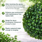 Thiccywoov 6 Pack Artificial Plant Topiary Ball Set, 3 Sizes 4''/7''/9'', Faux Greenery Boxwood Grass Balls Decorative Plants Decor for Backyard, Balcony, Garden, Indoor Outdoor Home Wedding Party