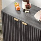 HOMCOM Sideboard Buffet Cabinet with Storage, 55" Fluted Modern Buffet Table Coffee Bar Console Cabinet with 2 Adjustable Shelves, 4 Doors for Dining Room, Living Room, Hallway, Dark Gray