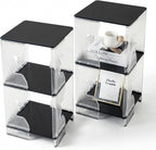 End Tables, Set of 2, Side Table, Small Nightstand for Living Room, Space-Saving Sofa Table for Small Spaces, Bedside Nightstands for Bedroom, 3-Tier, 13" L x 13" W x 26" H, Black