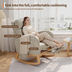 GarveeHome Rocking Chair, Modern Nursery Glider Chair with Side Pockets and Pillow, Rocker Chair for Living Room Bedroom Nursing Room, Grey