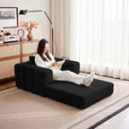 37.4in Convertible Sofa Bed, Corduroy Boneless Couch Bed, Futon Sleeper Sofa Pull Out Bed, Foldable Couch for Living Room Apartment, No Assembly Required