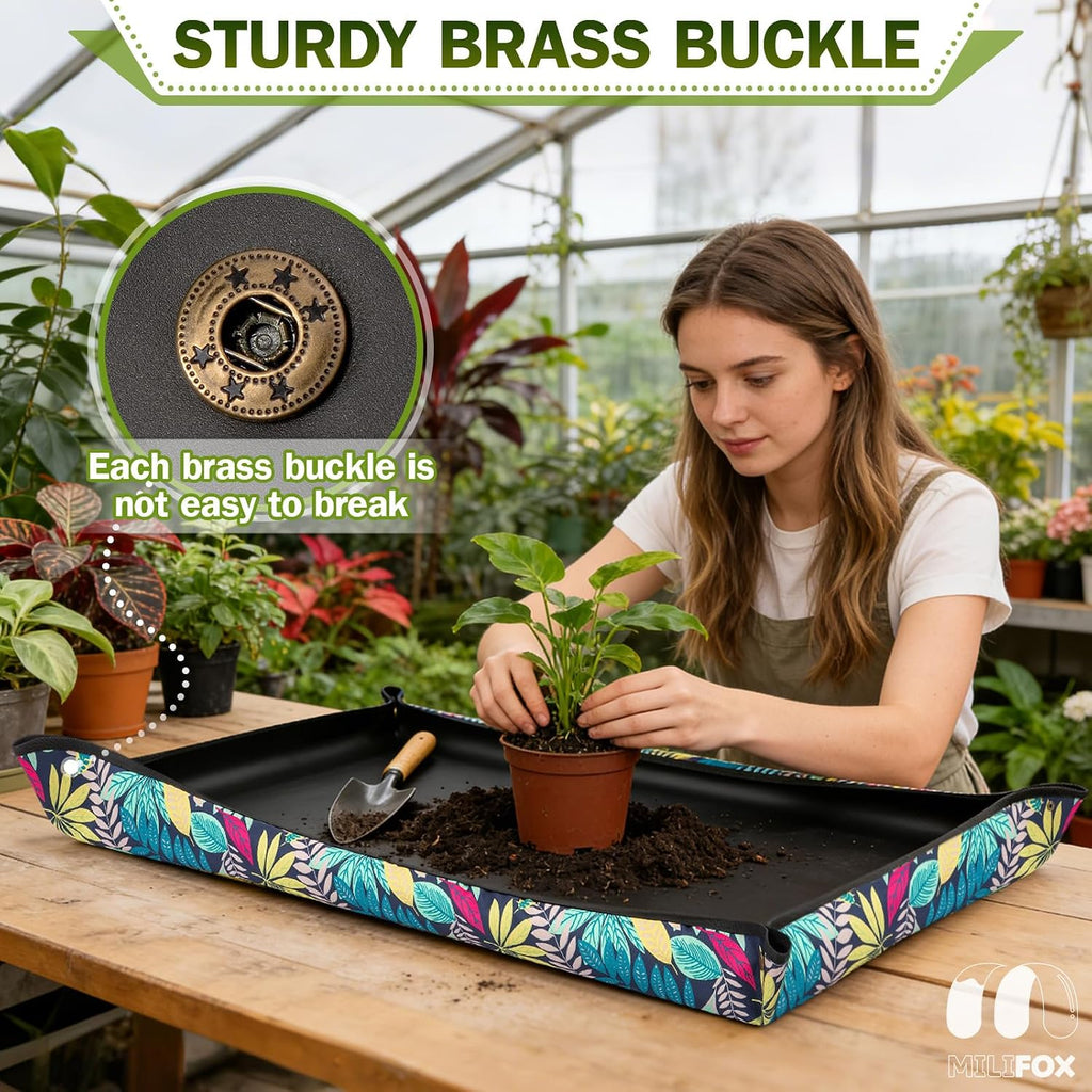 Repotting Mat, Potting Mat for Indoor Plants, 29.5" x 43.3" Waterproof Repotting Tray for Plant Transplanting and Mess Control, Potting Tray for Gardening Lovers