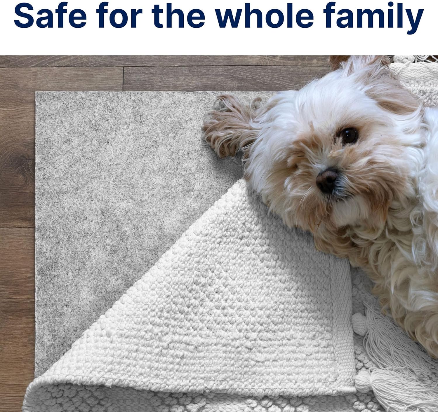RUGPADUSA - Eco-Complete - 4'x6' - 1/4" Thick - Premiere Felt and Rubber Non-Slip Rug Pad, Made in USA, Low VOCs, 5-Year Warranty