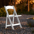 Nazhura Garden and Patio Folding Chair Set of 4 for Events and Wedding, Lightweight with Padded Seat, Water-Proof, Double Braced Frame, Non-Slip Feet, 350LB Capacity (White)