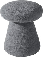 Joveco Ottoman Foot Rest,Mushroom Foot Stool,Upholstered Teddy Velvet Vanity Stools