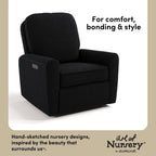 Storkcraft Amalfi Deluxe Power Recliner Swivel Glider – Premium Electronic Nursery Rocking Chair, Oeko-TEX 100 Certified, Includes Dual-USB Charging Port with USB-A & USB-C (Black Boucle)