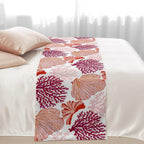 Red Orange Coastal Bed Runner Twin Size, Summer Coral Beach Nautical Bed Scarf Protector Slipcover for Bedroom Wedding Room Hotel, Bedding Runner Throws for Foot of Beds 71"x20"