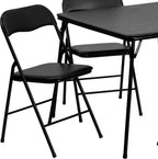 Flash Furniture Madison 5-Piece Folding Card Table and Chairs Set, Portable Event Table and Chairs Set, Black