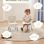 DOREROOM Adjustable Toddler 2 Chairs Set, 3 Level Adjustable Children’s Chair for Age2-8, Durable and Lightweight, Maximum Load-Bearing 180LBS, Plastic Kids Chairs for Classroom/Daycare/Home