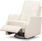 Davinci Lucas Pillowback Swivel Recliner in Cozy Cream Boucle, Greenguard Gold & CertiPUR-US Certified
