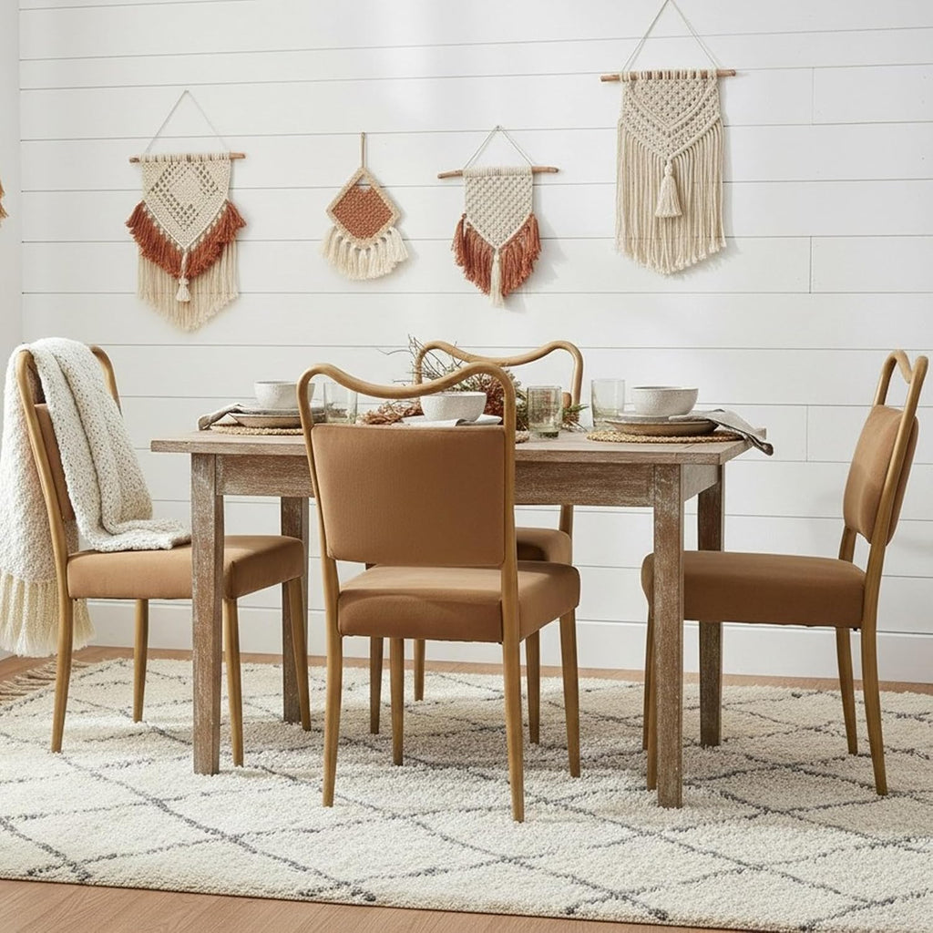 Velvet Dining Chairs Set of 2, Upholstered Dining Chairs with Wood Grained Metal Frame, Mid Century Modern Velvet Chairs for Dining Room, Kitchen and Restaurant,Velvet Brown