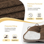 Chair Cushions for Dining Chairs 2 Pack, 18"x18"x3", Coffee | Non-Slip, Tufted, with Ties, Textured, Comfortable, for Kitchen, Dining Room, Home Offices, Living Room, Bars, Indoor