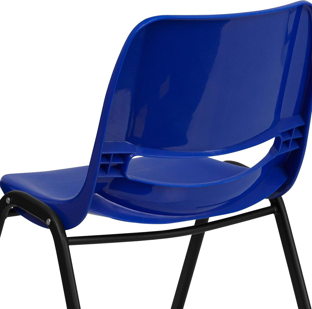 Flash Furniture 5 Pack HERCULES Series 440 lb. Capacity Kid's Navy Ergonomic Shell Stack Chair with Black Frame and 12" Seat Height