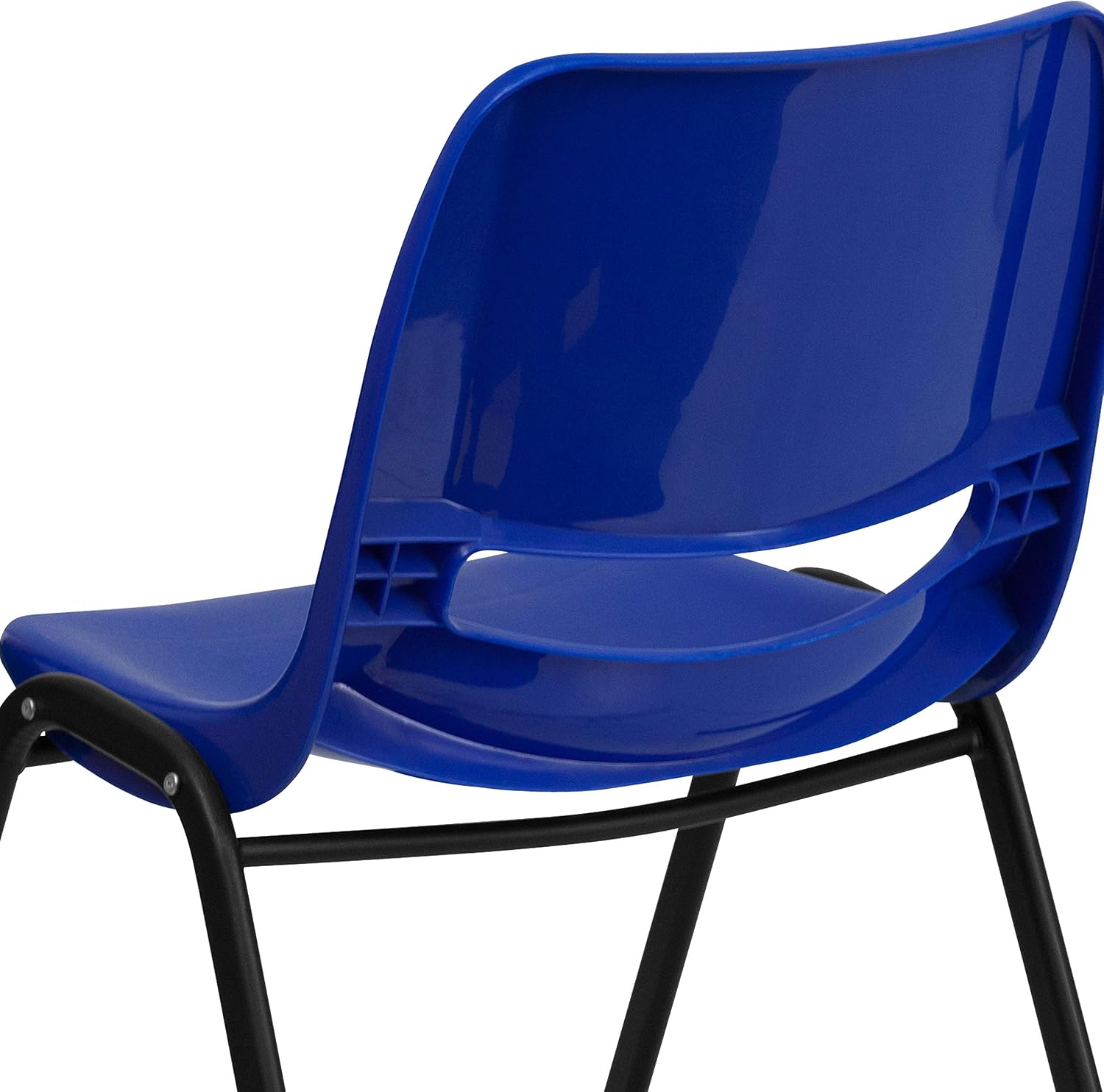 Flash Furniture 5 Pack HERCULES Series 440 lb. Capacity Kid's Navy Ergonomic Shell Stack Chair with Black Frame and 12" Seat Height