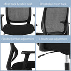 Realspace® Sensi Mesh/Fabric Low-Back Task Office Chair, Black, BIFMA Compliant