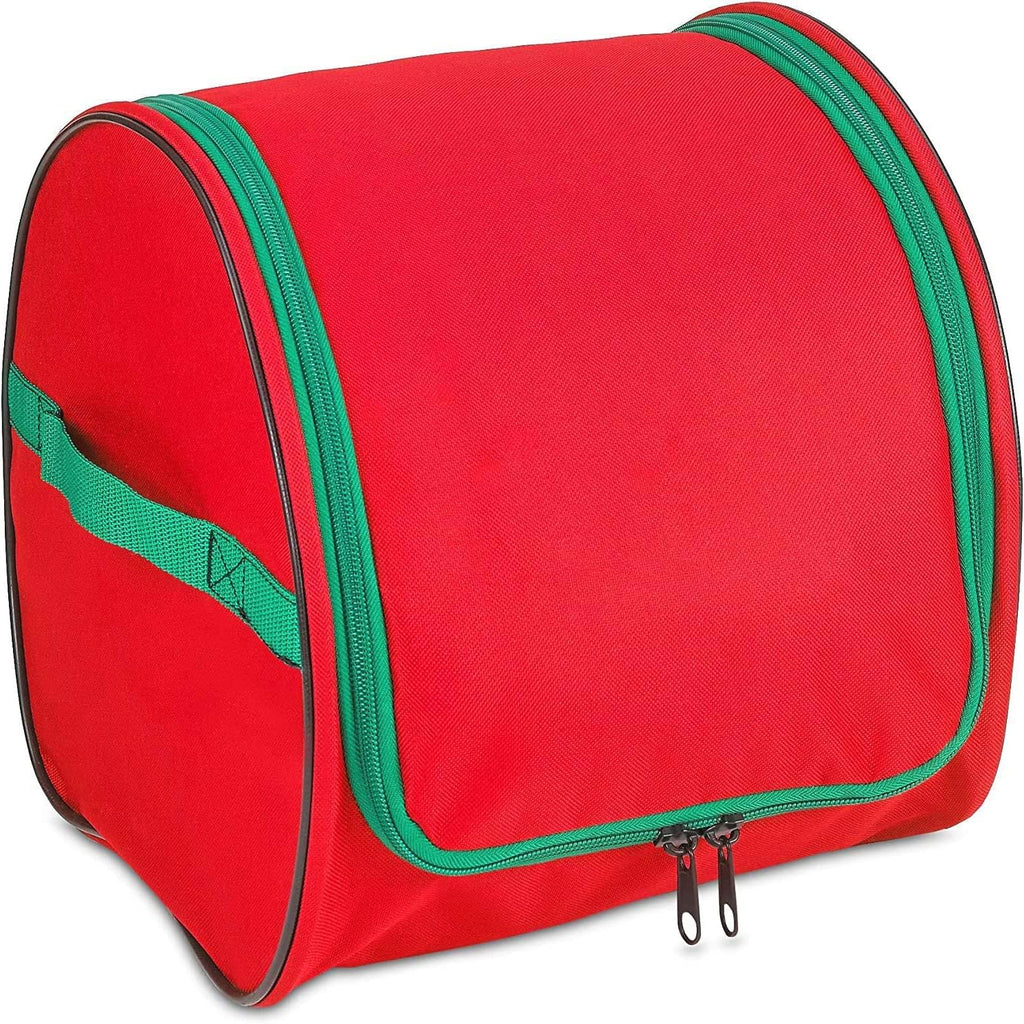 HOLDN’ STORAGE Premium Christmas Light Storage Bag – Heavy Duty Tear Proof 600D/Inside PVC Material with Reinforced Handles - 3 Reels Stores up to 375 Ft of Mini Tree Lights & Extension Cords Red