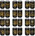 50th Birthday Can Cooler Sleeves for Soda, Beer, Beverages, 12 Pack Neoprene Can Sleeves, 50th Birthday Party Decorations and Party Favors for Women, Men, Black & Gold, 4 Design
