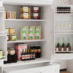 72in Tall Cabinet with Drawer, 6 Doors and Adjustable Shelves, Large Kitchen Pantry Storage Cabinet for Dining Room, Living Room, White