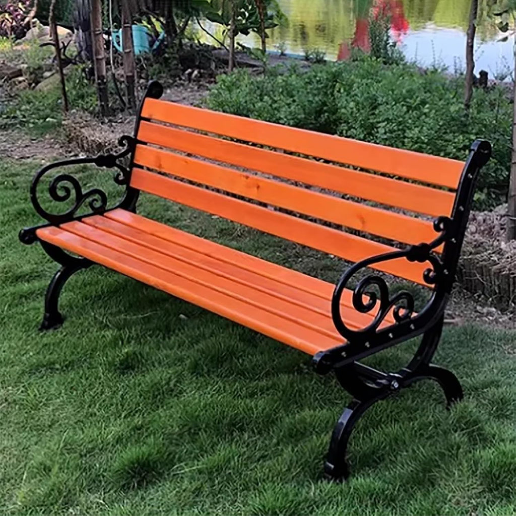 Garden Benches for Outdoors, Garden Bench with Armrests Backrest, Park Bench, for 2–3 People, Safety Edge, for Front Porch, and Park(Medium)