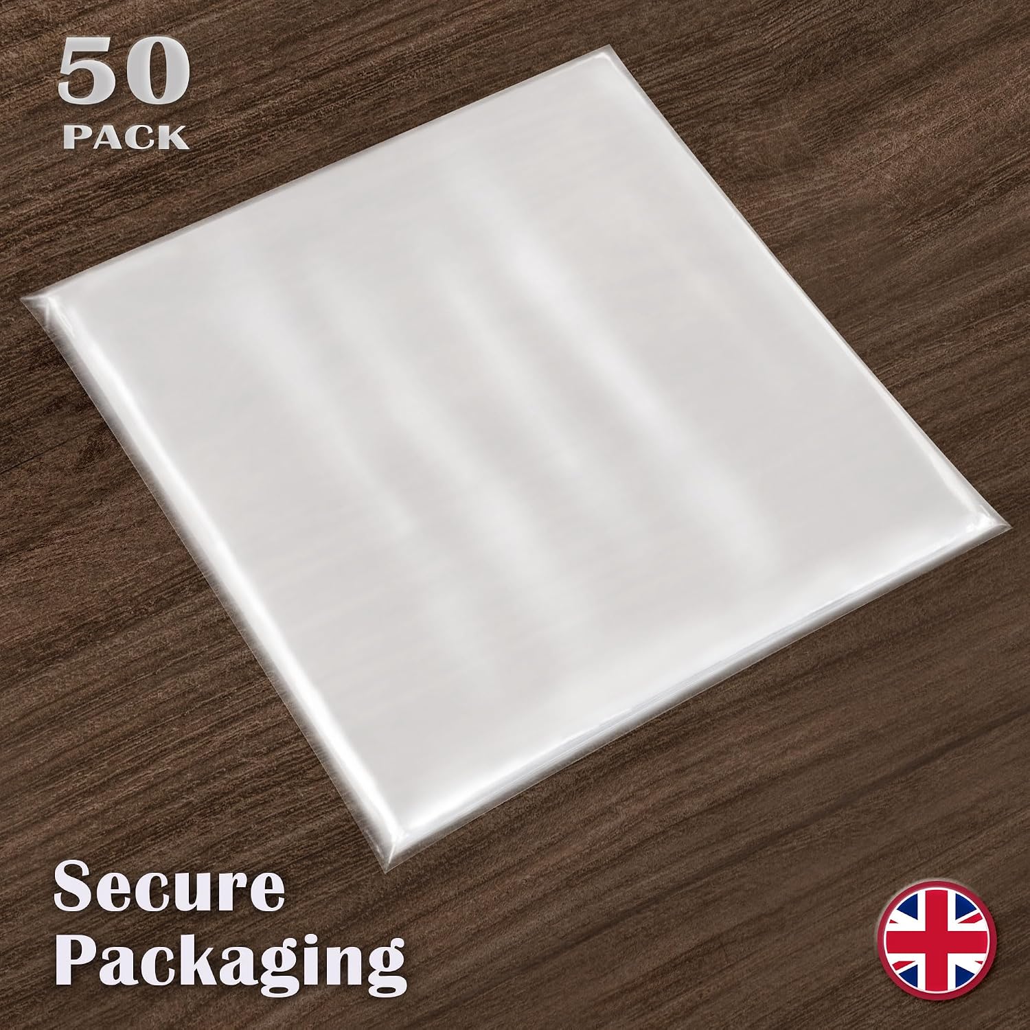 Claev Outer Record Sleeves for Album Covers - 50 Clear Plastic Outer Sleeves to Protect 12" LP Vinyl Record Albums - 12.75 x 12.75 inch & 3 mil Thick - Archival Quality for Collection Protection