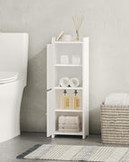Hzuaneri Bathroom Storage Cabinet, Small Corner Floor Cabinet with 2 Doors and Adjustable Shelf, Narrow Toilet Paper Cabinets, Bathroom Organizer for Small Spaces, 7.9" D x 9.8" W x 29.5" H White