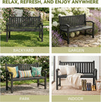 Outdoor Bench, 2-Person Outdoor Benches Weatherproof, 600 lbs Weight Capacity, Low Maintenance, Garden Bench for Patio, Park, Porch, Backyard, Balcony