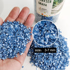 HappyFiller 1.3 Pound Broken Crushed Glass 3-7mm Fairy Garden Succulent Gravel Soil Cover Mini Stone Pieces,Vase Filler,Candle Holder Decor Mini Rock,DIY Resin Art,Paint,Craft Glitter,Pacific Blue