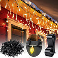 SelfTek 120 PCS Christmas Light Clips Outdoor, Gutter Clips for Hanging Outdoor Lights, Gutter Hooks Hanging String Lamp Holder Mount to Shingles for Roofline, House, Xmas Tree Decor (Black)