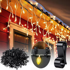 SelfTek 120 PCS Christmas Light Clips Outdoor, Gutter Clips for Hanging Outdoor Lights, Gutter Hooks Hanging String Lamp Holder Mount to Shingles for Roofline, House, Xmas Tree Decor (Black)