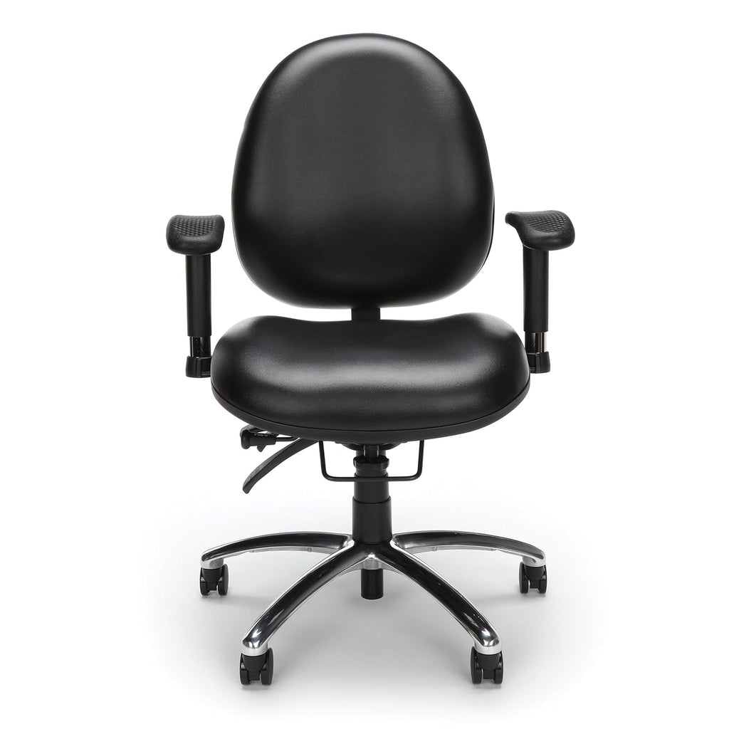 OFM 24/7 Vinyl Office Chair, BIG & TALL 400lb Max Weight, Adjustable Back & Seat Height, With Wheels, Black