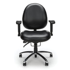 OFM 24/7 Vinyl Office Chair, BIG & TALL 400lb Max Weight, Adjustable Back & Seat Height, With Wheels, Black