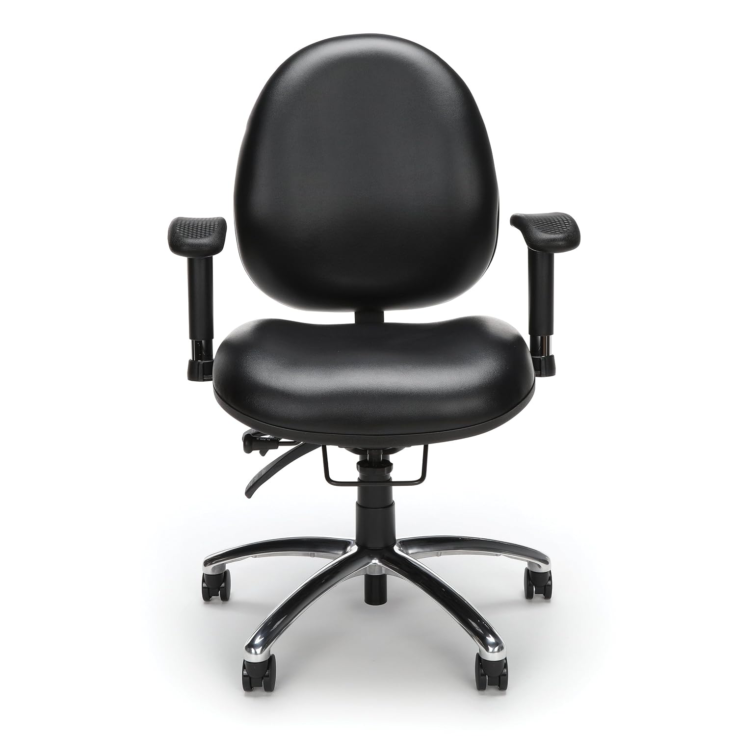 OFM 24/7 Vinyl Office Chair, BIG & TALL 400lb Max Weight, Adjustable Back & Seat Height, With Wheels, Black