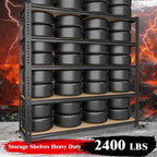 Heavy Duty Garage Shelving,5-Tier Garage Storage Shelves,2400LBS Storage Shelves Heavy Duty,Adjustable 5 Tier Shelving Unit,Heavy Duty Shelving for Garage Storage Warehouse,28''×12''×60''