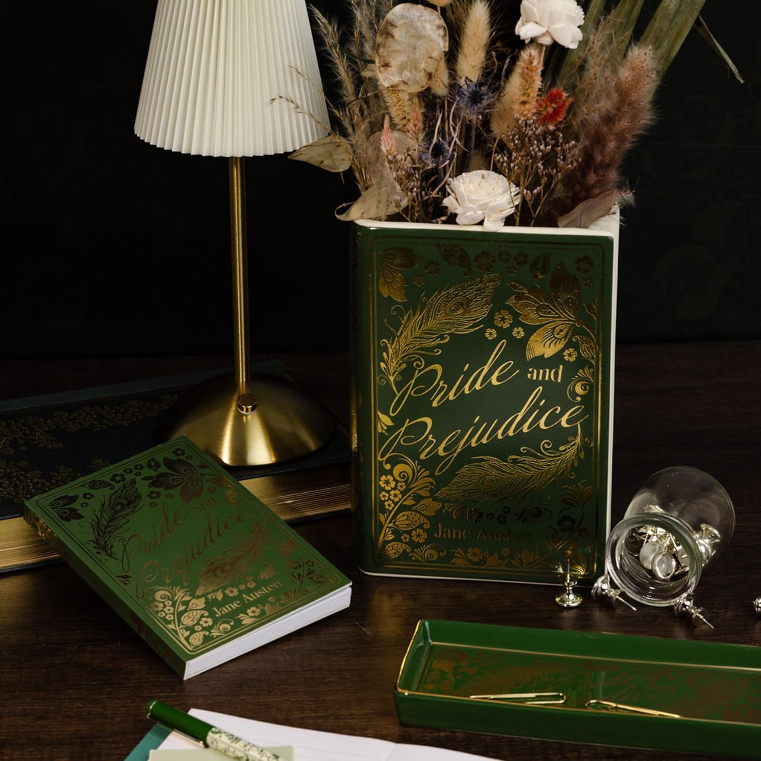 Steel Mill & Co Original Large Book-Shaped Decorative Vase, Ceramic Vases for Home Decor, Cute Bookshelf Decor, Unique Vase for Book Lovers (Pride and Prejudice - Collector's Edition)