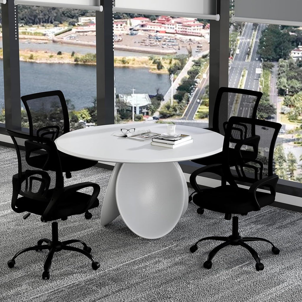 Bonzy Home Ergonomic Conference Room Chairs Set of 8, Rolling Office Chairs with Wheels, Mesh Computer Desk Chair with 360°Swivel, Height Adjustable, 8 PCS
