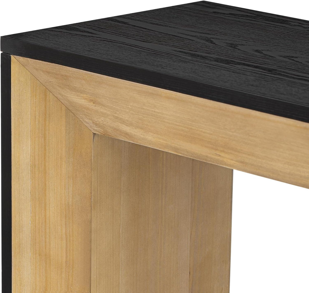 Fireplace Console Table for Living Room: 65-Inch Elegant Entryway Table - 220 lbs Weight Capacity with Wood Veneer Top for Hallway & Foyer Decor