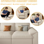EASE MOOSE Oversized Modular Sectional Sofa,Leather Sectional Couch with Wide Deep Seat,Scratch Resistant Faux Leather Material,L Shaped Sofa for Big Spaces,Beige