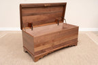 Rustic Red Door Co. Cedar Hope Chest with Waterfall Top, Amish Made Wooden Storage Trunk Box for Bedroom, Blanket, Clothes, Anti-Slam Hinges and Lock, 46", Walnut Wood, Natural Stain