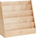 ECR4Kids Streamline Double-Sided Book Display with Storage, Classroom Bookshelf, Natural
