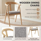 HNY Wooden Folding Chair with Cushion Set of 2, Chenille Foldable Dining Chairs Lightweight Folding Event Chair, Portable Space-Saving Accent Chair for Kitchen Dining Living Room Small Spaces, Grey