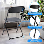 Simple Deluxe 10 Pack Plastic Folding Chairs, Heavy Duty Metal Frame 330lbs Support, Stackable Portable Seat for Indoor Outdoor Events, Office, Patio, Wedding, Picnic, Black