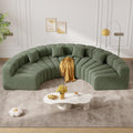128" Oversized Curved Cloud Couch, Modern Compressed Modular Sectional Sofa, 4 Seater Boneless Couches for Living Room, No Assembly Required, Green 1 PCS